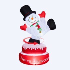 4.8FT Lighted Christmas Inflatable Decoration, Large Rotating Snowman with Motor