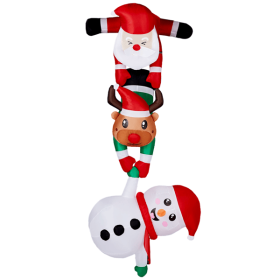 7.5FT Lighted Christmas Inflatable Decoration, Inflatable Hanging Santa & Reindeer & Snowman