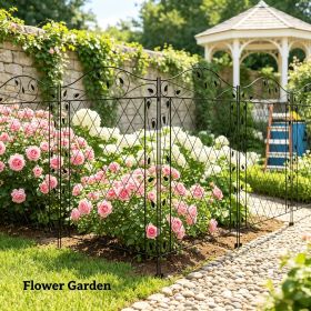 4 Pack Garden Fence Steel Panels 11.5' L X 43" H Rust-Resistant Decorative Yard Border Flower Edging for Landscape Patio Outdoor Decor with Wavey