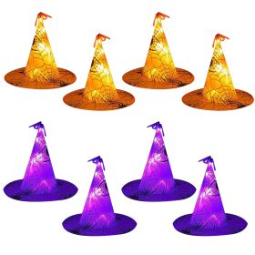 8 Pack 13FT Witch Hat Hanging String LED Light Halloween Decoration Battery Powered Remote Control 8 Lighting Modes Glowing Outdoor Indoor Hallow