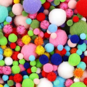 900 Multicolor Bulk Pom Poms Arts And Crafts, Soft And Fluffy Craft Pom Poms, Assorted Sizes Pompoms, For Arts And Craft Making Decorations (Option: Multicolor)