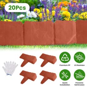 Plastic Lawn Edging, Interlocking Garden Landscape Border, 20 Piece 16ft Flexible PP Garden Edging For Flower Beds, Walkways And Lawn Landscaping (Option: 40325306)