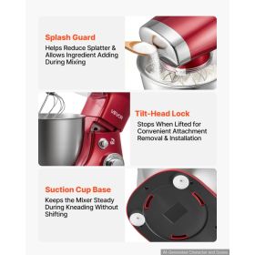 4.2 Qt Tilt Head Stand Mixer 400W Electric Dough Mixer, 6 Speeds Food Kitchen Mixer With Stainless Steel Bowl, Splash Guard, Dough Hook, Whisk, B (Option: default)