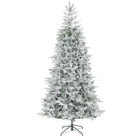9 ft Artificial Frosted Christmas Tree with Realistic Branches, Wide Full Spruce, Hinged Xmas Tree, Easy Assembly (Option: Green-1220x320x370 mm)