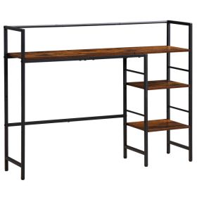 Desktop Bookshelf 4-Tier Countertop Storage Hutch For Computer Desk, Metal Frame And Wooden Shelf, With Non-Slip Feet Pads, Multipurpose Desk Hut (Option: default)