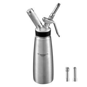 Professional 304 Stainless Steel Whipped Cream Dispenser 500ml, Leak-Free Whipped Cream Maker, Whip Cream Canister With 3 Decorating Nozzles & Cl (Option: default)