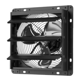 10 Inch Shutter Exhaust Fan Wall Mounted Automatic Louvers EC Motor, Steel Housing, Temperature & Humidity Controller, Ventilation & Cooling For (Option: default)