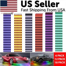 Lot Waterproof 12'' 15 DC 12V Motor LED Strip Underbody Light For Car Motorcycle (Option: Blue-6Pack)