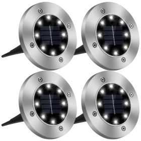 4Pcs Solar Powered Ground Light Outdoor IP65 Waterproof Buried (Option: 4pcs)