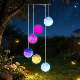 1Pc Solar Ball Wind Chime 7 Color Changing Wind Chime For Outside IPX4 Waterproof Outdoor Garden Yard Decor (Option: Ball)