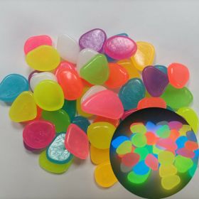300PCS Glow in The Dark Pebbles Garden Glowing Rocks Fish Tank Luminous Stones (Pebble Color: Mixed Color)